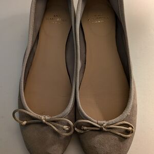 ANN MASHBURN Tan Suede Ballet Flats
